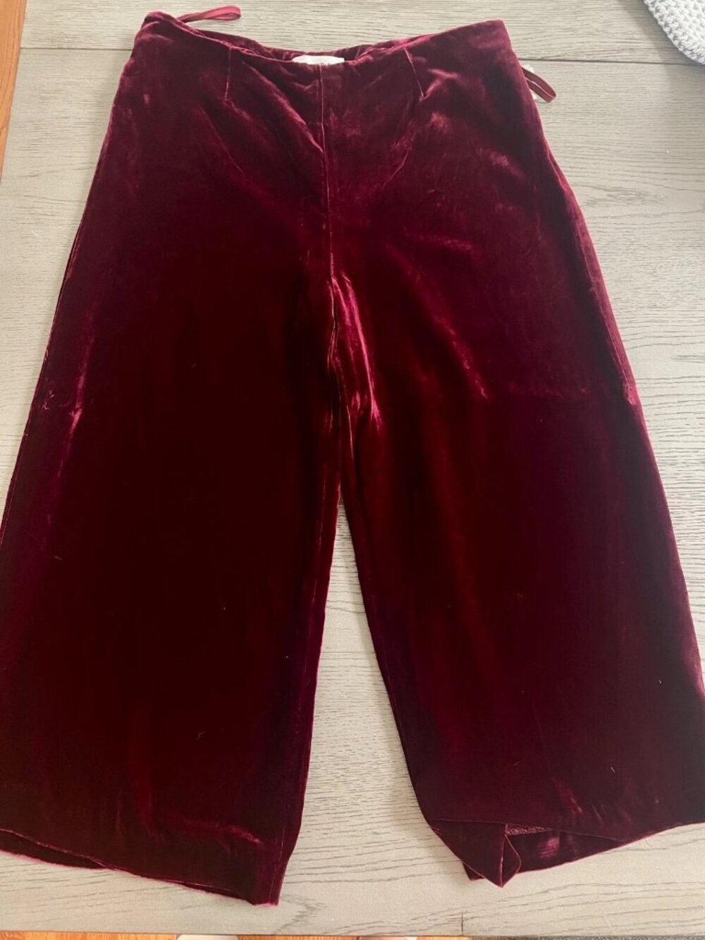 NWT Burgundy Velvet Wide Leg Boho Pants